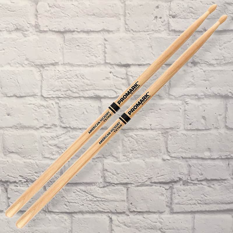 Promark Hickory 7A Wood Tip Drumstick TX7AW image 1