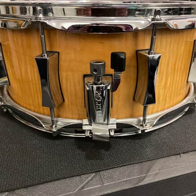 Pork Pie 6x14 10-Lug Snare (2008) Natural Curly Maple image 9