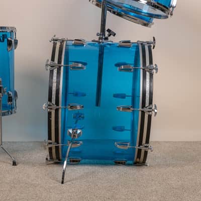 1970s Ludwig Big Beat Blue Vistalite Drum Set image 10