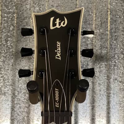 ESP LTD EC-1000T CMT Flame Top Tobacco Sunburst Satin Guitar #0156 Used image 3