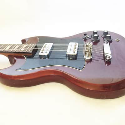 Vintage Kinor SG Electric Guitar - 1969. Made in Japan. Transparent Cherry. image 4