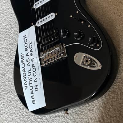2004 Fender® Squier Kurt Cobain Vandalism Black Stratocaster with Deluxe Gig Bag image 5