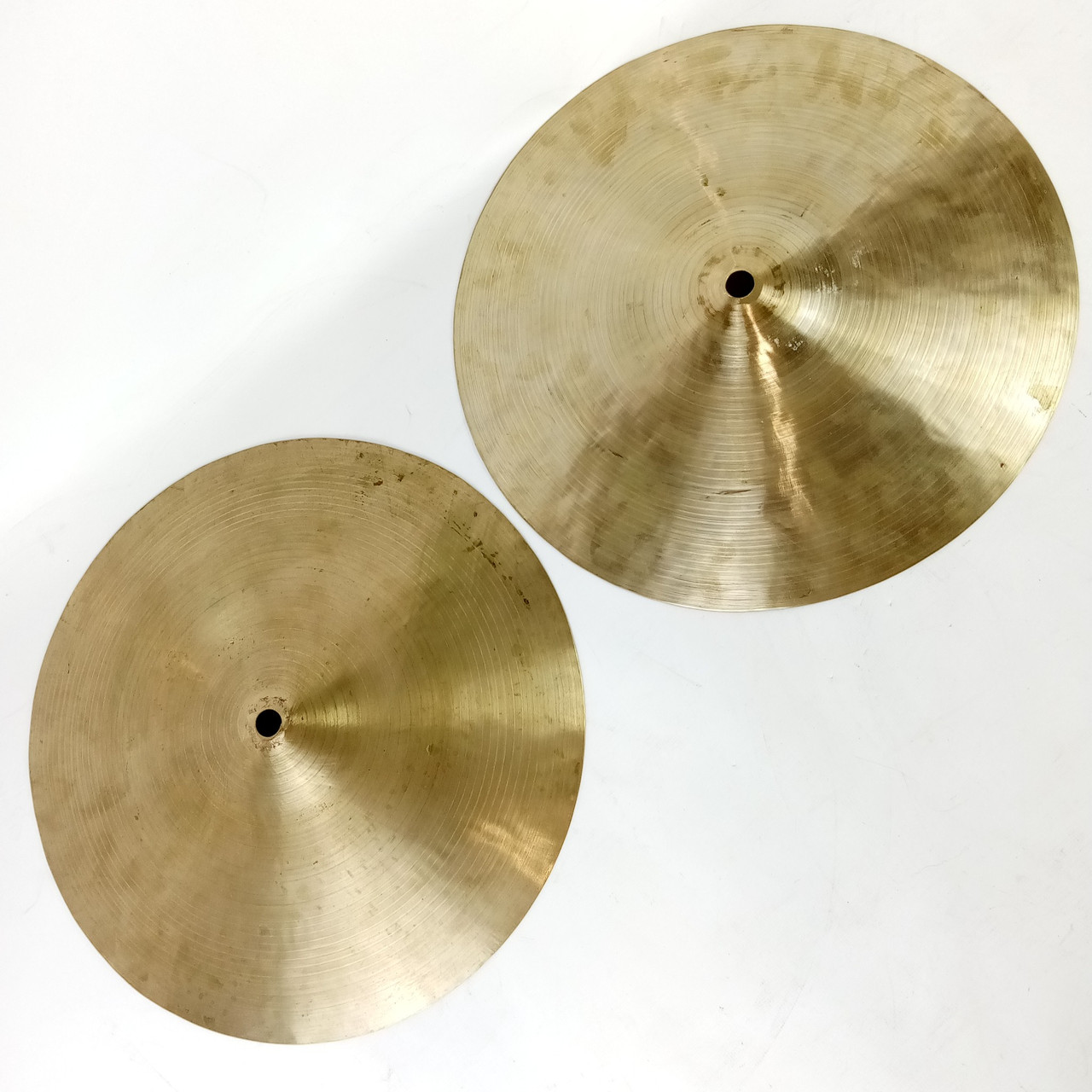 13" Paper-Thin 536/550g Chinese Hammered Hi-Hat Cymbals B20 Bronze — main photograph