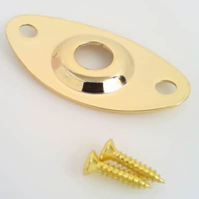 True Custom Shop® Gold Recessed Oval Dented Football Jack Plate for Fender Tele Strat Bass image 2