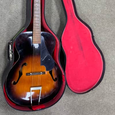 Vintage Kay P-3 Archtop Acoustic – Sunburst – w/ Period-Correct Case image 1