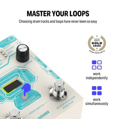 Donner Circle Looper Effects Pedal 40 Slot 160 min Loop Drum Machine Tap Tempo image 4