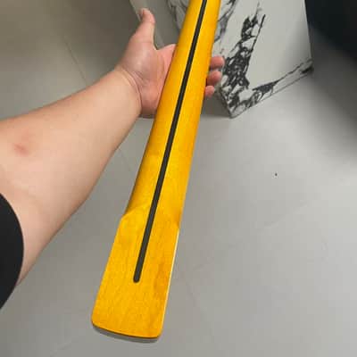 4-string electric bass neck jazz bass stainless steel 20frets yellow Maple guitar neck 34inch hole 18mm Rosewood block inlay image 5