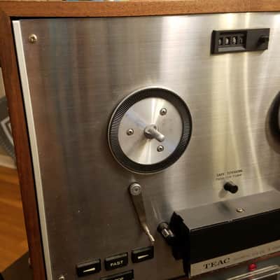 Teac A-4010S 4-head R2R Auto-Reverse 2-track 1/4" 7" reel to reel recorder tape deck player 1970s A4010S - stained wood and stainless steel image 8