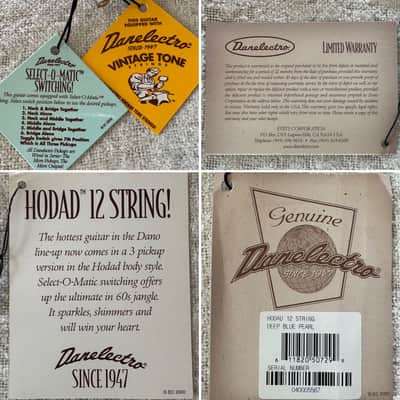 Danelectro Hodad 12 String Deep Blue Pearl Metallic Sparkle 3 Pickup Select-O-Matic + HANG TAGS / MINT image 21