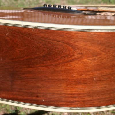 1975 Yairi YW-600 Dreadnought Guitar New Jacaranda Natural+Vintage Flight Case image 12