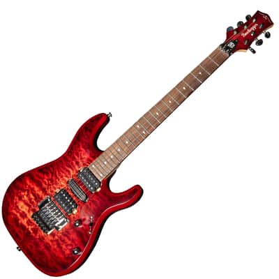 BootLegger Guitar Royal 2024 - Red - Floyd Rose Double Locking - Coil Split image 7