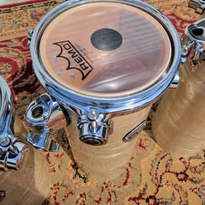 DW Collector's Series Maple Standard Rata Toms 4pc - 12x6, 14x6, 16x6, 18x6 - Creme Oyster (C013-11) image 6