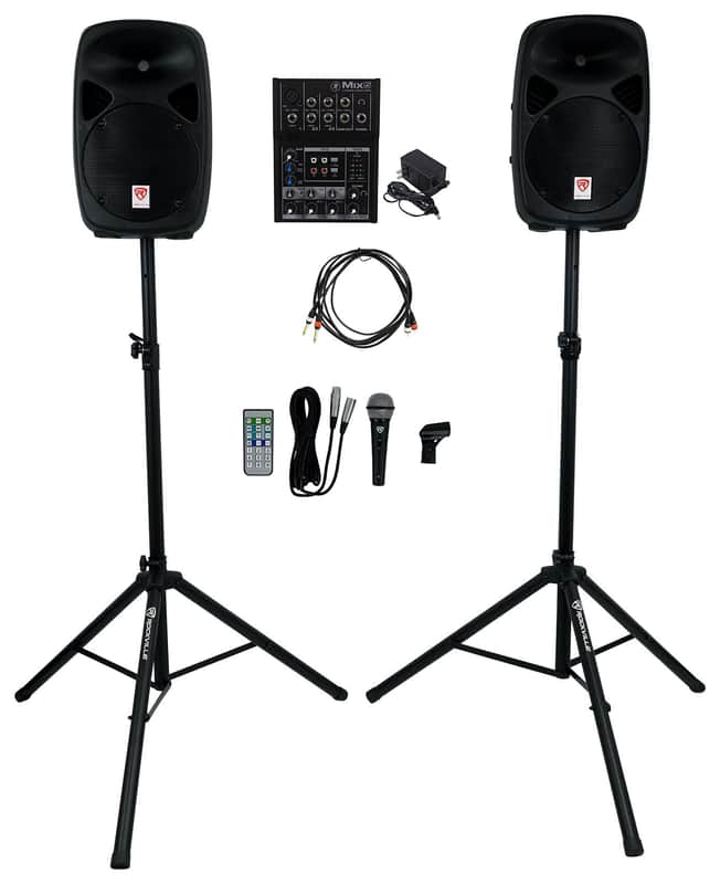 Rockville RPG102K 10" Speakers DJ PA System w/Bluetooth+Mic+Stands+Mackie Mixer image 1