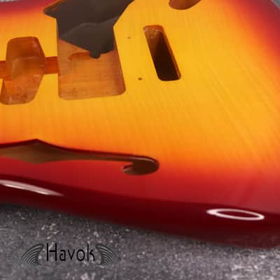 Sienna Burst F-Hole 2PC Alder S type Body Tremolo Rout, ST Custom S-Style Body, Vintage Guitar Part Replacement, Guitar DIY Building Kit image 5