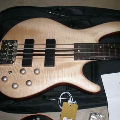 Cort A4 Plus FMMH OPN Artisan Series Figured Maple/Mahogany 4-String Bass 2010s - Open Pore Natural image 3