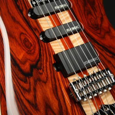 Alembic Spectrum - Cocobolo Top with Mahogany Body - Blue and Red Side LEDs - Guitar with Hard Shell Case image 15