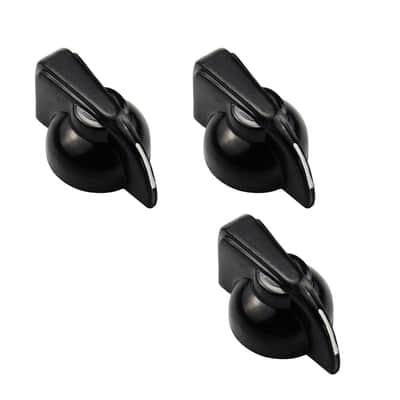 Chicken Head Knobs for Guitar Knobs Amps 6mm – Black - 3x Knob
