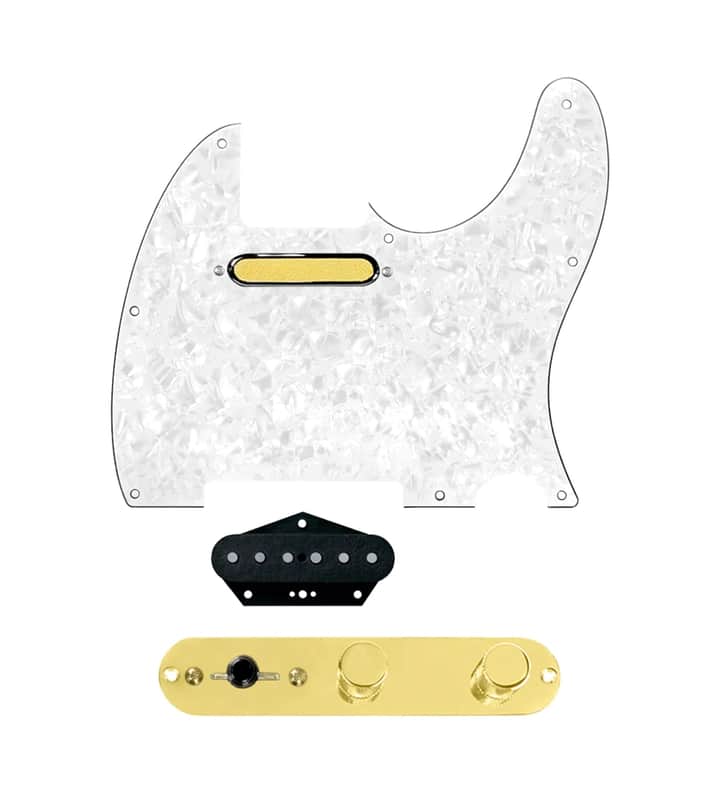 920D Custom Gold Foil Pickup 4 way Loaded White Pearl / Gold Pickguard for Tele Guitars image 1