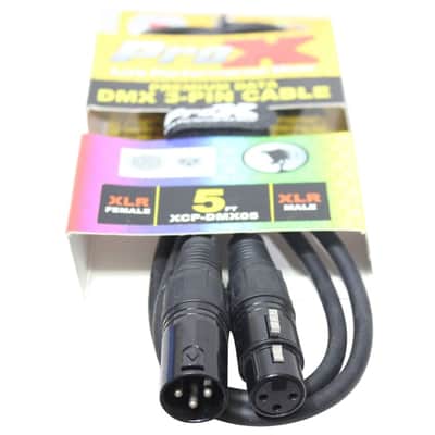 Pro X 5 Ft. DMX XLR3-M to XLR3-F Premium Cable image 1