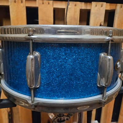 Slingerland 5.5"x 14" Super Gene Krupa Snare Drum - Blue Sparkle Pearl image 2
