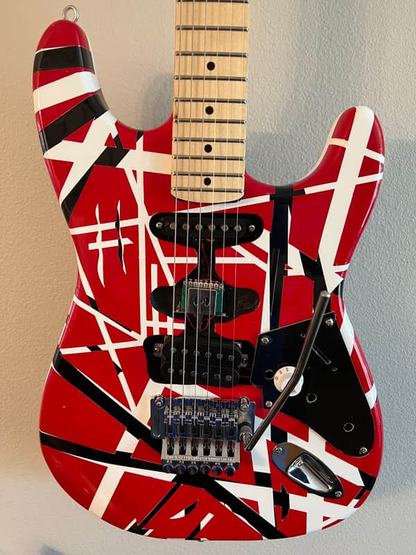 Frankenstrat Van Halen Tribute w/ Lic Floyd Rose, raised Striped guitar Eddie Style image 1