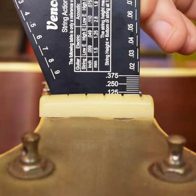 Guitar String Action Gauge, String Height Ruler, Guitar Fret Rocker, Fret Leveling Guide, Buzzing Fret Catcher, 1mm Thickness, Laser Etching, High Precision Graduations,Luthier Tools image 6