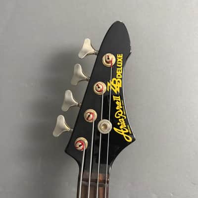 Aria Pro II ZZB Deluxe Explorer Bass Black Yellow Zebra / Tiger image 3