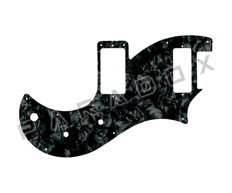 Custom Pickguard For 2020 - 2024 Made in America PRS S2 Vela Type-D Single-coil - Jet Black Pearl/Black/White/Black .090" image 1