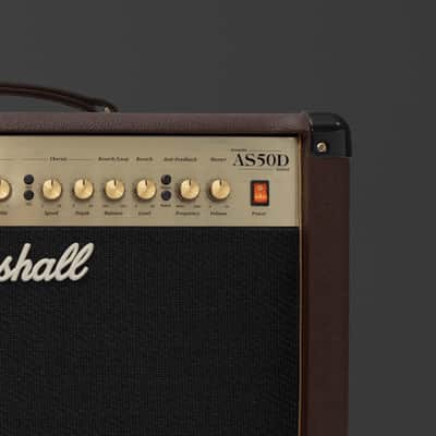 Marshall AS50D 50-Watt 2x8" - 2-Channel Acoustic Combo Guitar Amplifier - Brown image 5