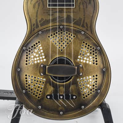 National Style O Ukulele Antique Brass image 5