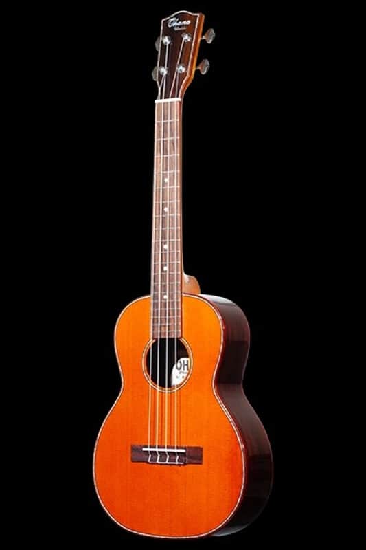 Ohana TK-50G All Solid Cedar & Rosewood Gloss Finish Tenor Ukulele + Bag - Blem image 1