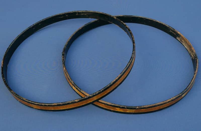 Sonor Teardrop Bass Drum Hoops Pair 22" Vintage Gold Sparkle image 1