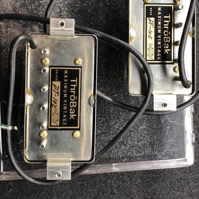 ThroBak DT-102 MXV PAF set with 4 Conductors aged Nickel covers and Jimmy Page-style wiring harness! image 2