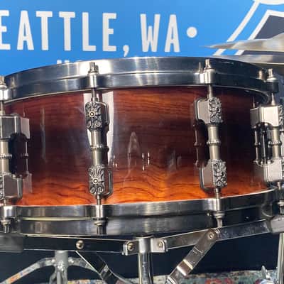 Tama - 6x14" Warlord Collection, Masai Bubinga Snare Drum 2002 - Quilted Bubinga Burst image 9