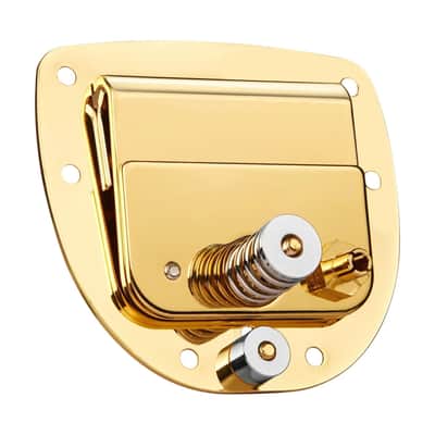Jaguar / Jazzmaster Style Tremolo Vibrato Assembly with Locking Button - Gold image 3
