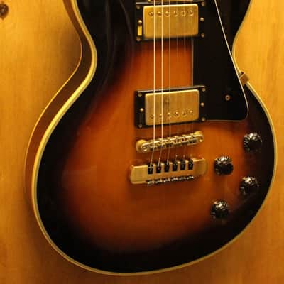 1980s Burny Les Paul Custom Guitar MIJ Tobacco Burst + Hard Case image 2