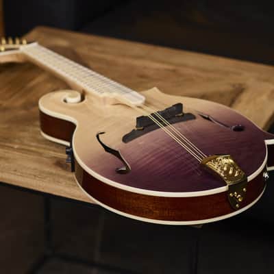 Ortega RMFE200PF Americana Series F-Style Solid Flamed Maple Top Maple Neck 8-String Acoustic-Electric Mandolin w/Croco Leather Case image 15