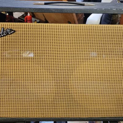 Fender Super Twin Combo Cabinet w/ Tube Chart, Fender Badge, Brownface Grille Cloth – Project Cabinet image 2