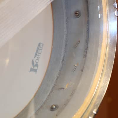 1960s Rogers Classmate Snare Drum in White Lacquer 4"x13" image 7