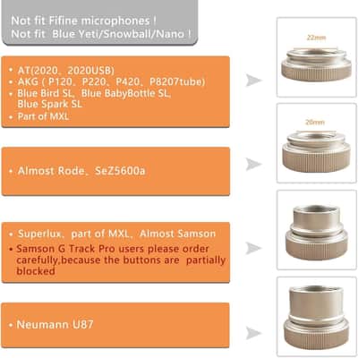 Microphone Shock Mount Mic Holder - Anti Vibration Spider Shockmount Compatible With Many Condenser Mics Like At2020 Mxl 770 Mxl 990 Samson G Track Pro Rode Procaster Nt1-A Neumann U87 Etc. image 4