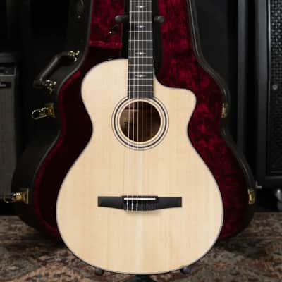 Taylor 312ce-N Nylon Grand Concert Acoustic/Electric Guitar - Natural with Hardshell Case image 17