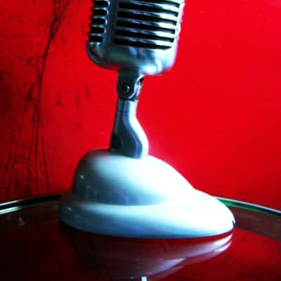 Vinatge 1940's Shure 55 dynamic microphone satin chrome w S-36 desk stand Elvis image 8