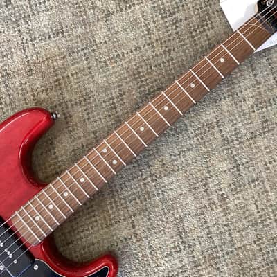 Squier Paranormal Strat-O-Sonic in Crimson Red Transparent image 4