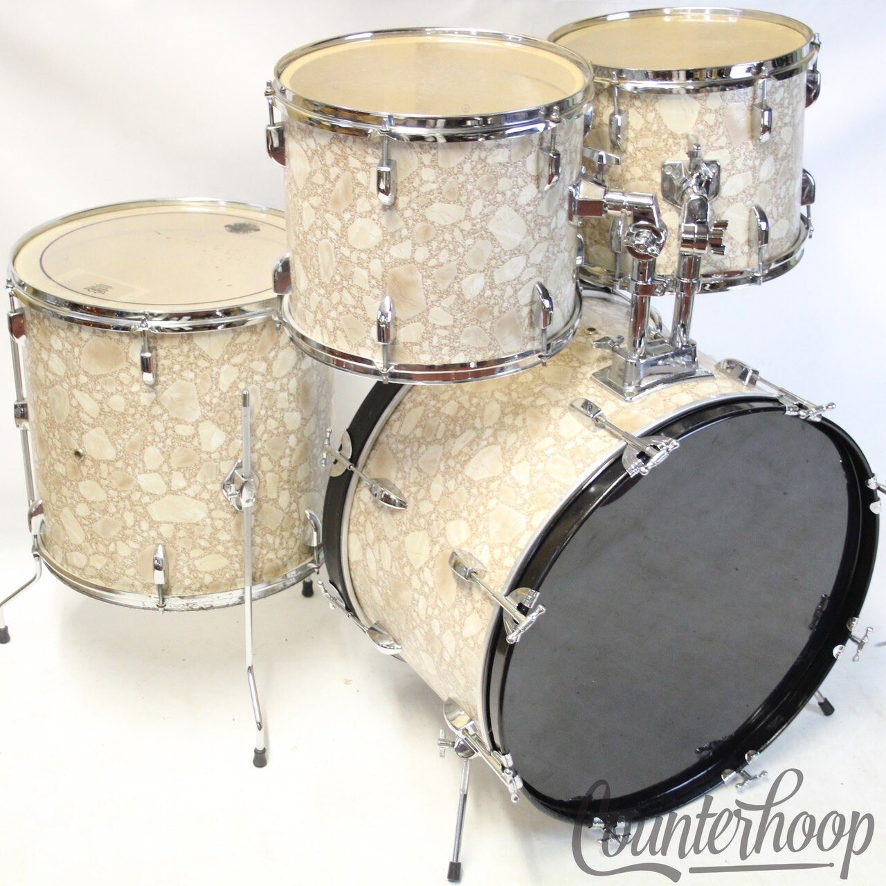 Pearl Drum Set 22x14,12x10,13x11,16x15" Mahogany 5ply w/ Re-Rings Vintage 70s* — main photograph
