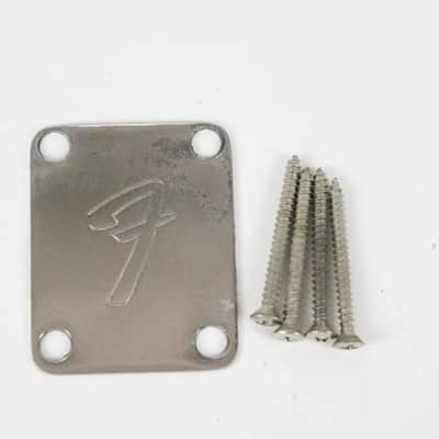 1977 Vintage Fender Precision Bass/Jazz/Telecaster Bass NECKPLATE USA 4-Bolt 1970s w/Original Screws image 2
