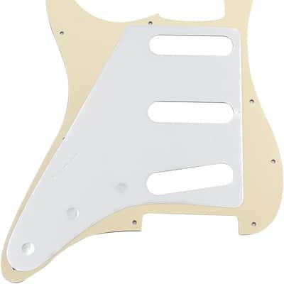 11 Hole Strat Pickguard Pick Guard Scratch Plate for Standard Stratocaster Modern Style Electric Guitar,Cream 3ply image 3