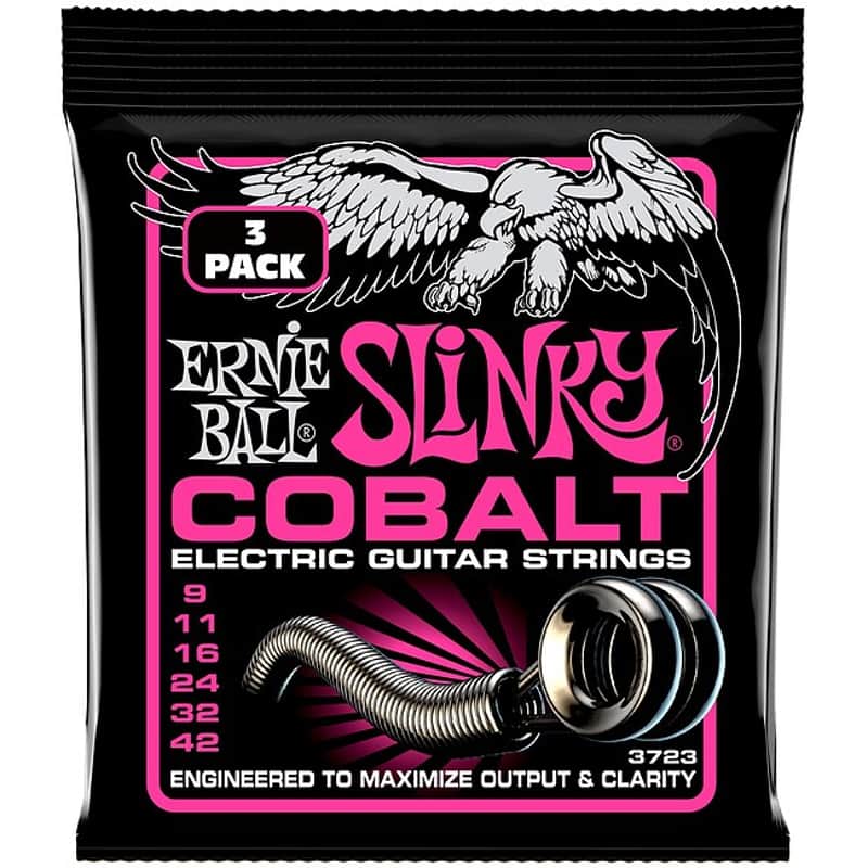 ERNIE BALL 3723 Slinky Cobalt Super 9-42 3er Pack Cobalt Plated Steel. Saiten für E-Gitarre image 1