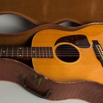 Gibson  J-50 Flat Top Acoustic Guitar (1953), ser. #Y6355-8 (FON), original brown alligator chipboard case. image 13