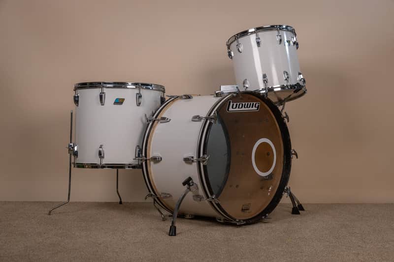 1980s Ludwig White Cortex Drum Set 14x24 13x14 16x18 image 1