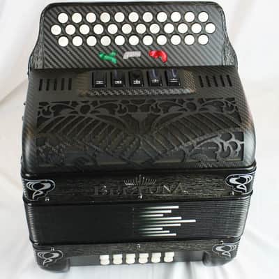 NEW Antique Silver Beltuna "Azteca" Cuadro Vivo Diatonic Button Accordion LMM 34 12 FBbEb Fa image 2